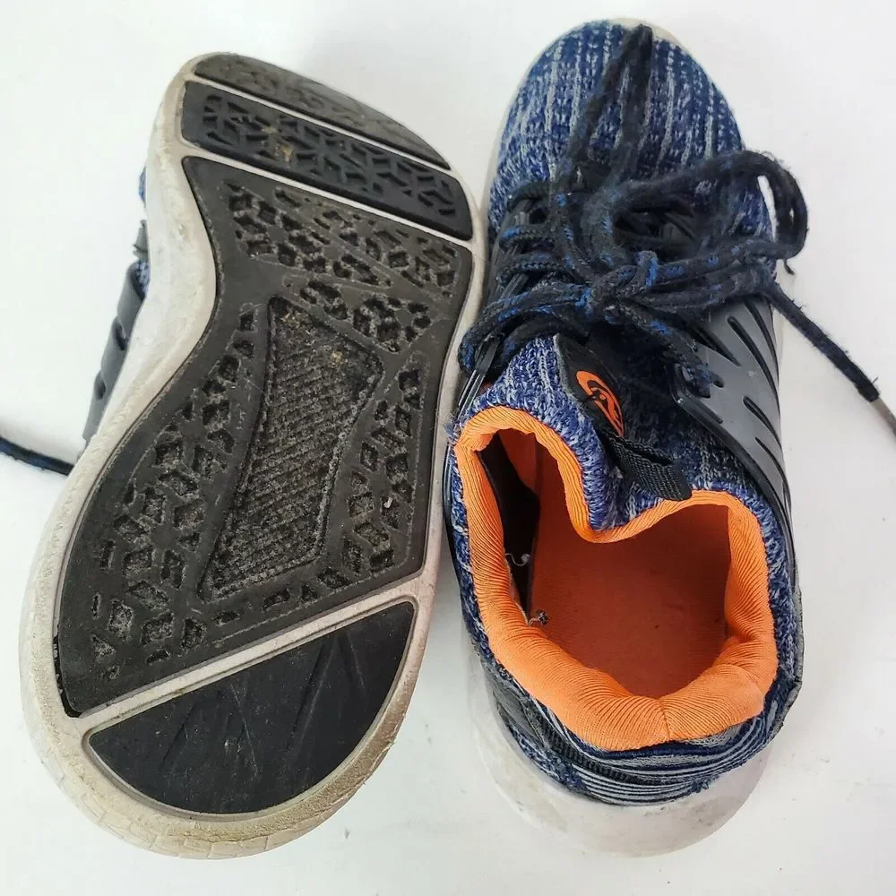 Boys Lace-Up Sneakers Orange Blue‎ Youth Size 13